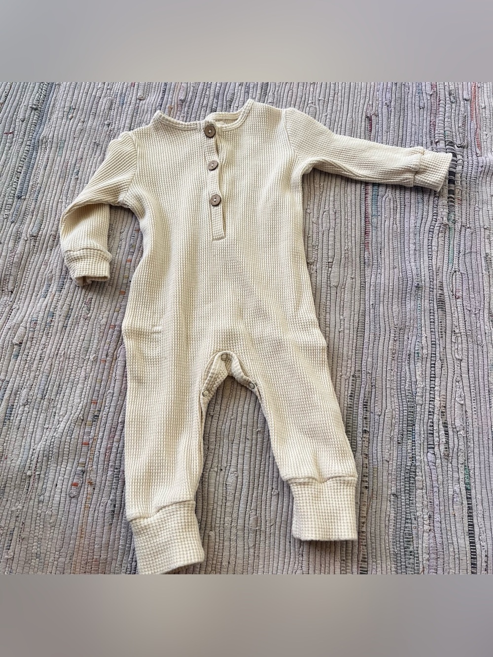 Eadie 100% Cotton Set one piece cream ivory waffle knit